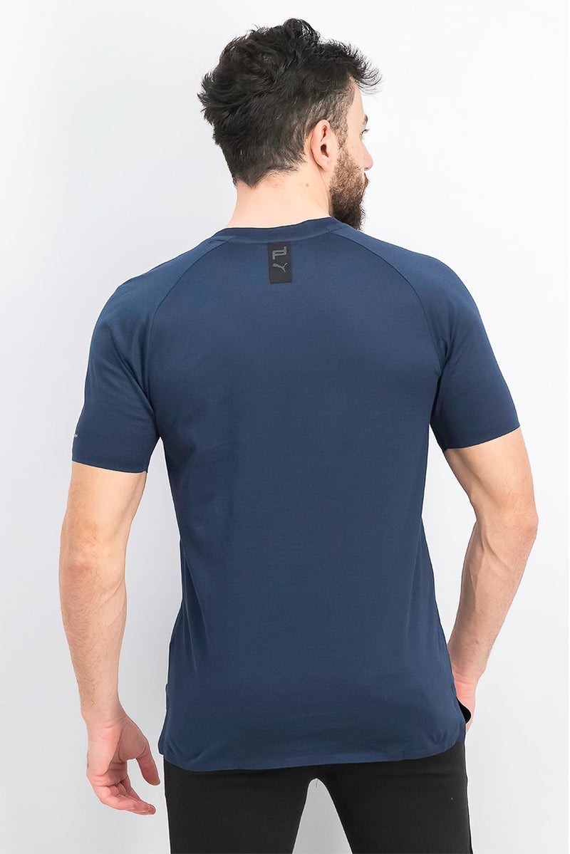 PUMA تي شيرت تدريب قصير الأكمام للرجال، رياضي، أزرق داكن - Image 2